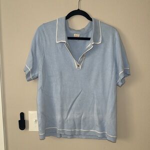 A New Day Light Blue Short-Sleeve Polo Shirt with White Trim